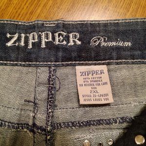 Zipper boot cut jeans